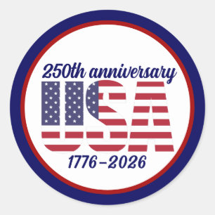 Sticker Rond USA 250e anniversaire Semiquincentennial 1776–2026