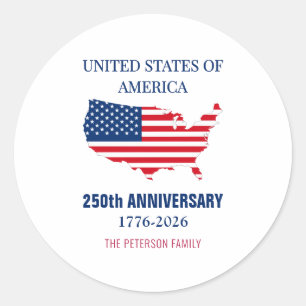 Sticker Rond USA 250e anniversaire Semiquincentennial Patriotiq