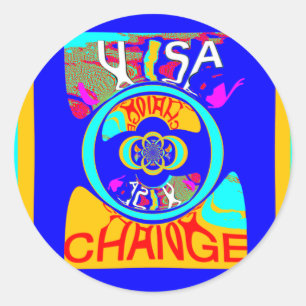 Sticker Rond USA Belle conception de texte Extraordinaire