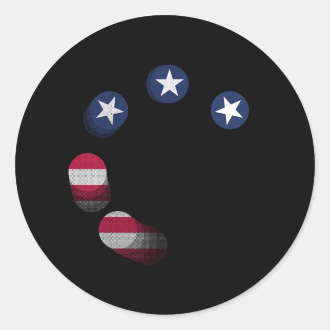 Sticker Rond USA contre CHINE / USA (Devant)