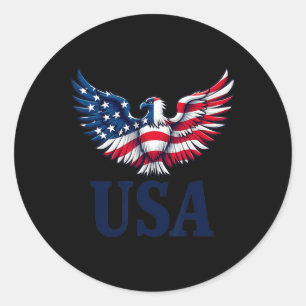 Sticker Rond Usa Eagles Design avec Drapeau American Patriot 4t