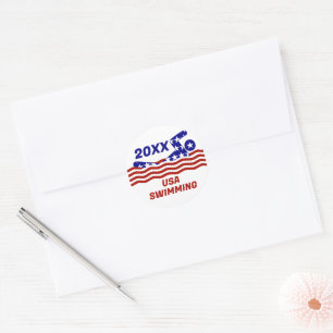 Sticker Rond USA Patriotique Sports de natation