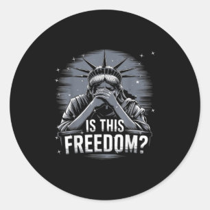 Sticker Rond Usa Patriotisme & Réflexion Fête de l'Indépend