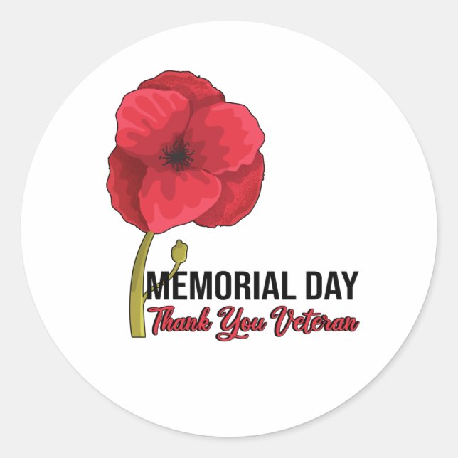 Sticker Rond USA Poppy Poppy (Devant)