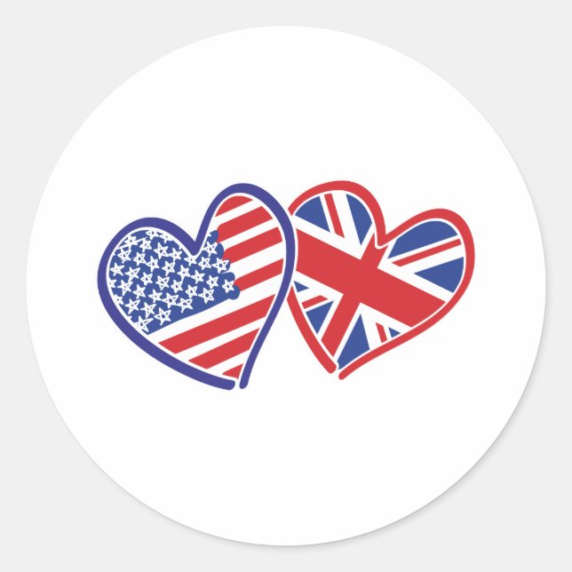 Sticker Rond USA—Royaume-Uni (Devant)