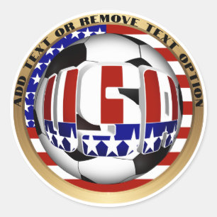 Sticker Rond USA Soccer Ball Sports