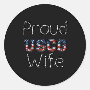 Sticker Rond uscgwifeblk