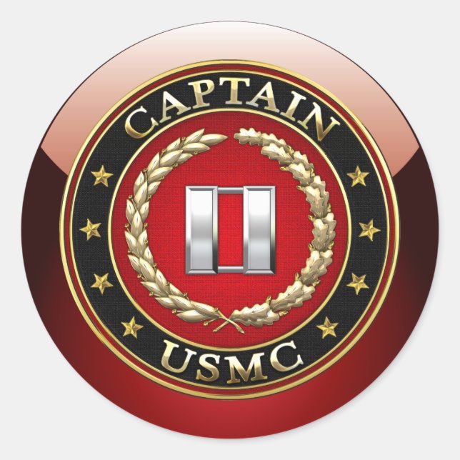 Sticker Rond USMC Capt [3D] (Devant)