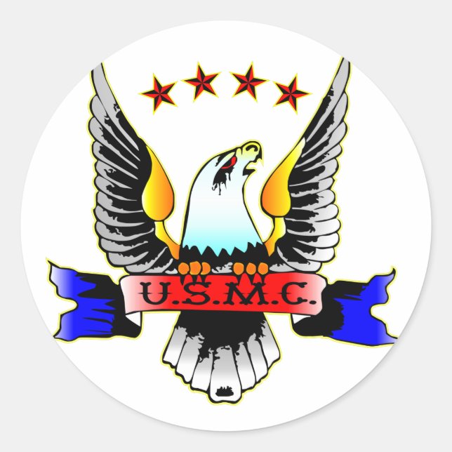 Sticker Rond USMC de style ancien (Devant)