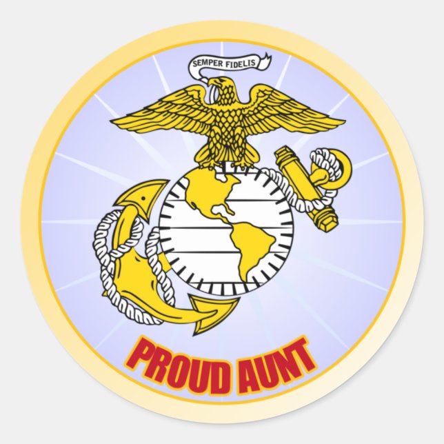 Sticker Rond USMC Fière Tante (Devant)