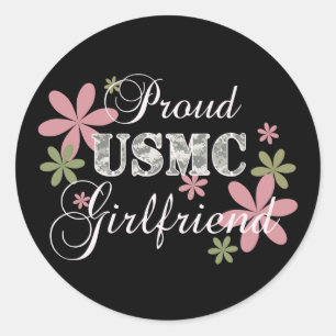 Sticker Rond USMC Girlfriend