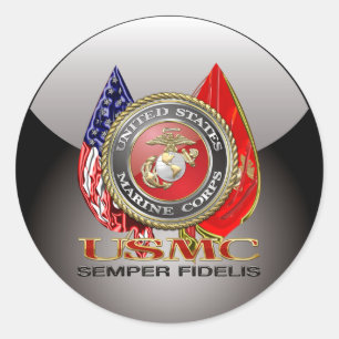 Sticker Rond USMC Semper Fi [édition spéciale] [3D]