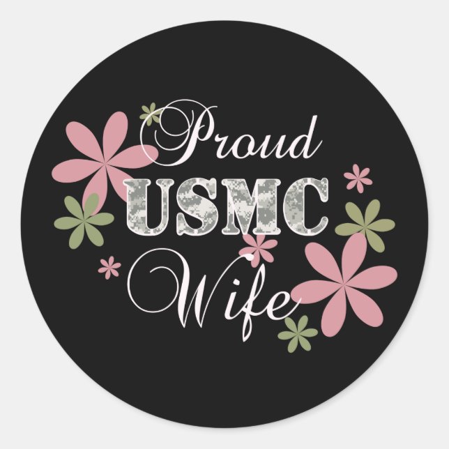 Sticker Rond USMC Wife [fl camo] (Devant)