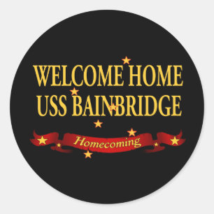 Sticker Rond USS à la maison bienvenu Bainbridge