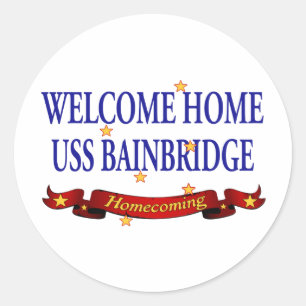 Sticker Rond USS à la maison bienvenu Bainbridge