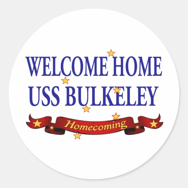 Sticker Rond USS à la maison bienvenu Bulkeley (Devant)