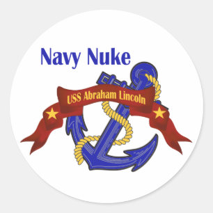 Sticker Rond ~ USS Abraham Lincoln d'arme nucléaire de marine
