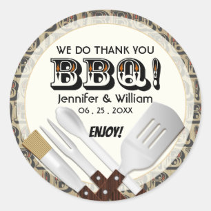 Sticker Rond Ustensiles de barbecue modernes