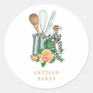 Sticker Rond Ustensiles de cuisine Boulangerie Boulanger