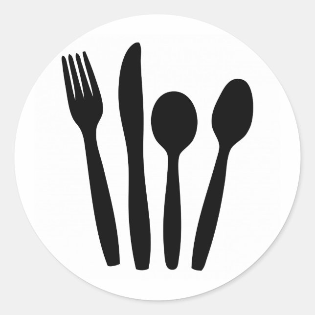 Sticker Rond Ustensiles ombre (Devant)