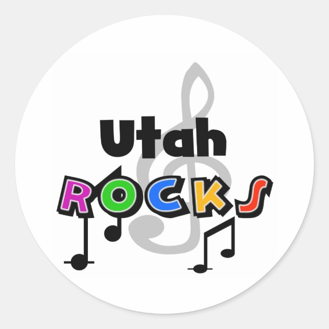 Sticker Rond Utah Rocks (Devant)