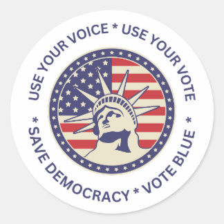 Sticker Rond Utiliser Votre Vote Badge De Liberté Patriotique