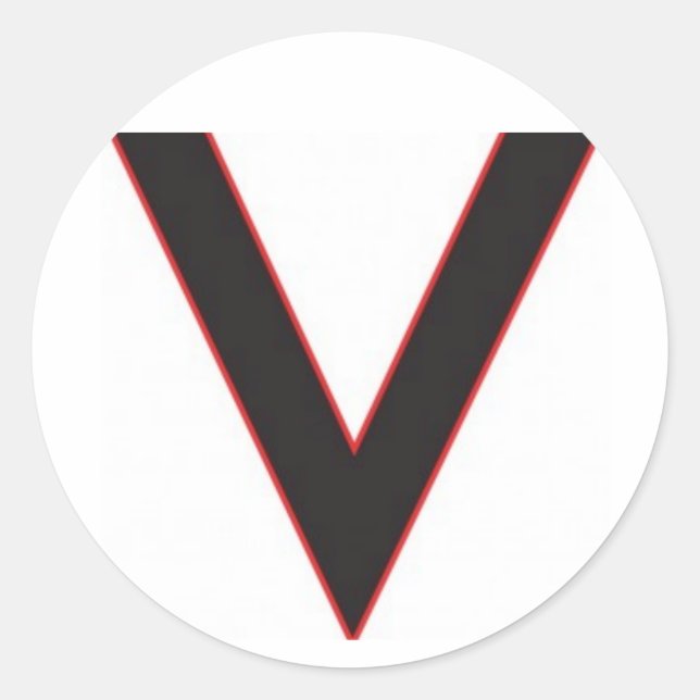Sticker Rond v est pour la victoire (Devant)