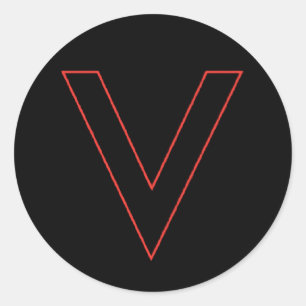 Sticker Rond V est pour Victory