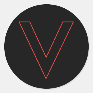 Sticker Rond V est pour Victory