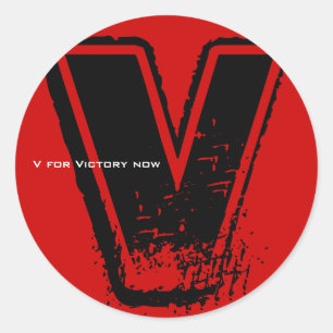 Sticker Rond V pour l'autocollant 6 de victoire