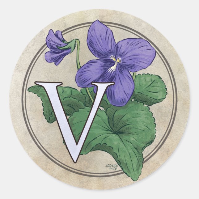 Sticker Rond V pour violets (Devant)