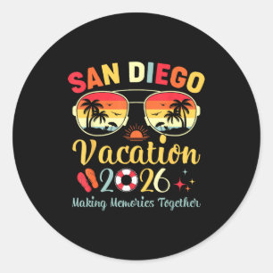 Sticker Rond Vacances à la plage de San Diego en Californie