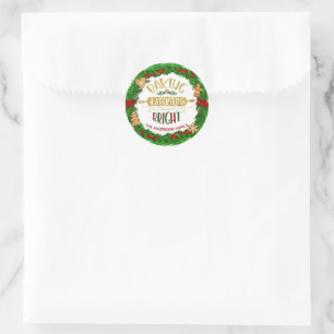 Sticker Rond Vacances - "Baking Spirits Bright" - Personnaliser