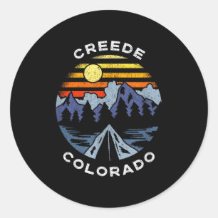 Sticker Rond vacances camping souvenir creede colorado mountain