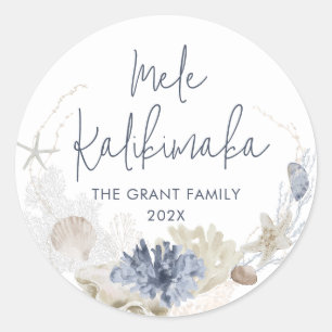 Sticker Rond Vacances côtières de Mele Kalikimaka