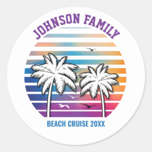 Sticker Rond Vacances de croisière personnalisées pour réunion 