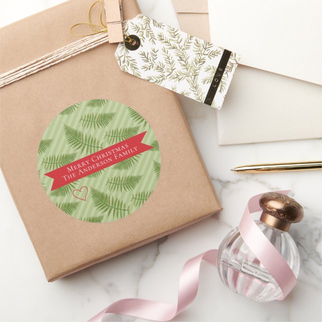 Sticker Rond Vacances de Noël (Cadeaux)