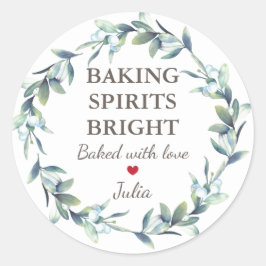 Sticker Rond Vacances de Noël Baking Spirits brillant avec amou