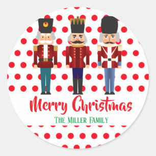Sticker Rond Vacances de Noël de trio de casse-noix