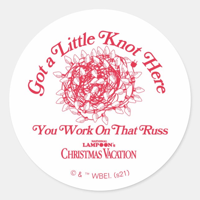 Sticker Rond Vacances de Noël | Donnez un petit noeud ici (Devant)