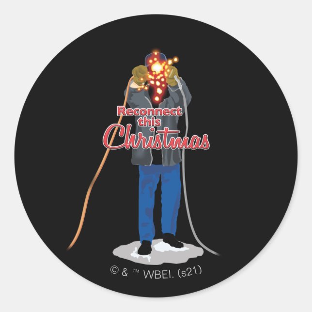 Sticker Rond Vacances de Noël | Reconnectez ce Noël (Devant)