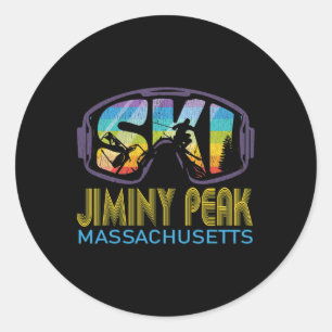 Sticker Rond Vacances de ski à Jiminy Peak Machusetts
