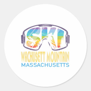 Sticker Rond Vacances de ski à Wachusett Mountain Machusetts
