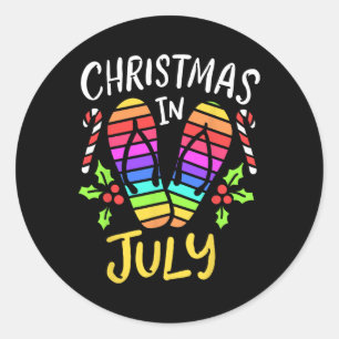 Sticker Rond Vacances d'été de Noël en juillet
