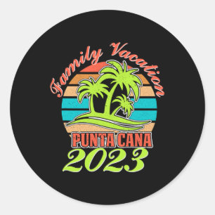 Sticker Rond Vacances d'été en famille Punta Cana République do