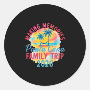 Sticker Rond Vacances d'été Famille Punta Cana Vacances 2026 Ma