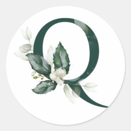 Sticker Rond Vacances d'hiver MONOGRAM baies blanches