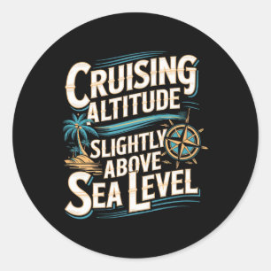 Sticker Rond Vacances drôles de croisière amateurs d'océan naut