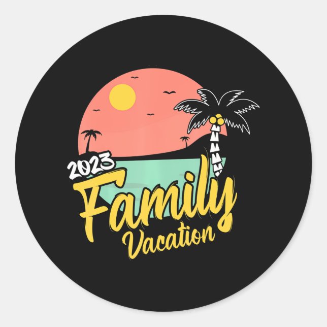 Sticker Rond Vacances en famille 2023 Croisière de groupe jumel (Devant)