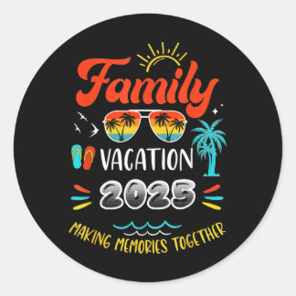 Sticker Rond Vacances en famille 2025 Rassembler les souvenirs